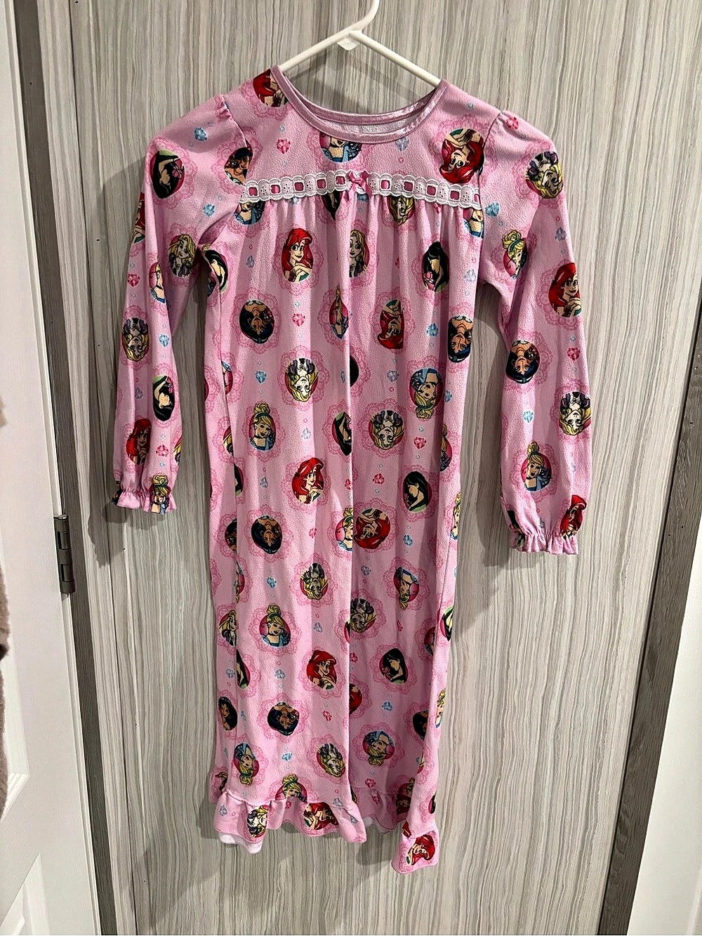 Disney Princess Pink Fleece Long Granny Gown Nightgown Pink Fleece Nightgown